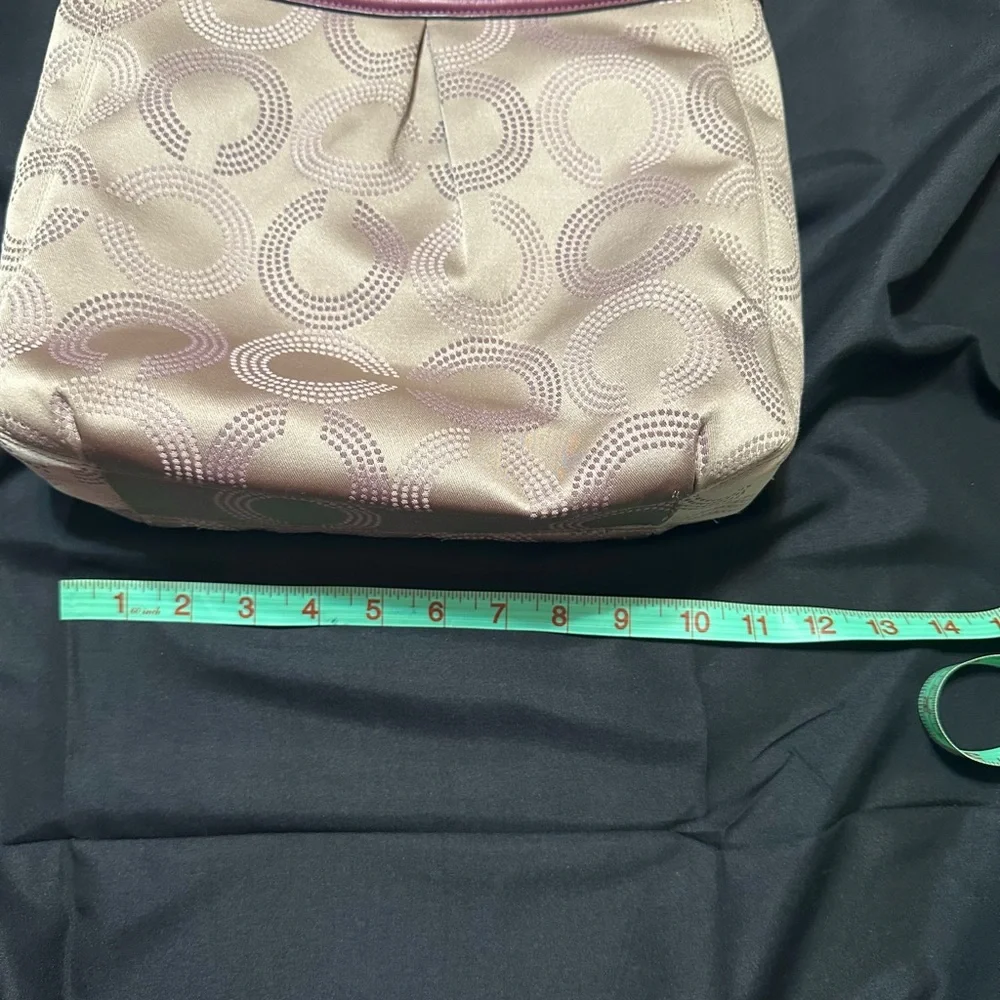 Coach Maroon and Taupe Shoulder Bag - Picture 8 of 9